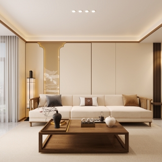 新中式客厅沙发背景