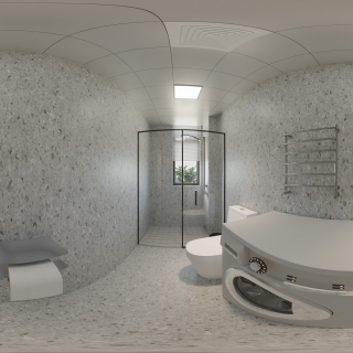 现代办公宿舍楼领导卫生间全景