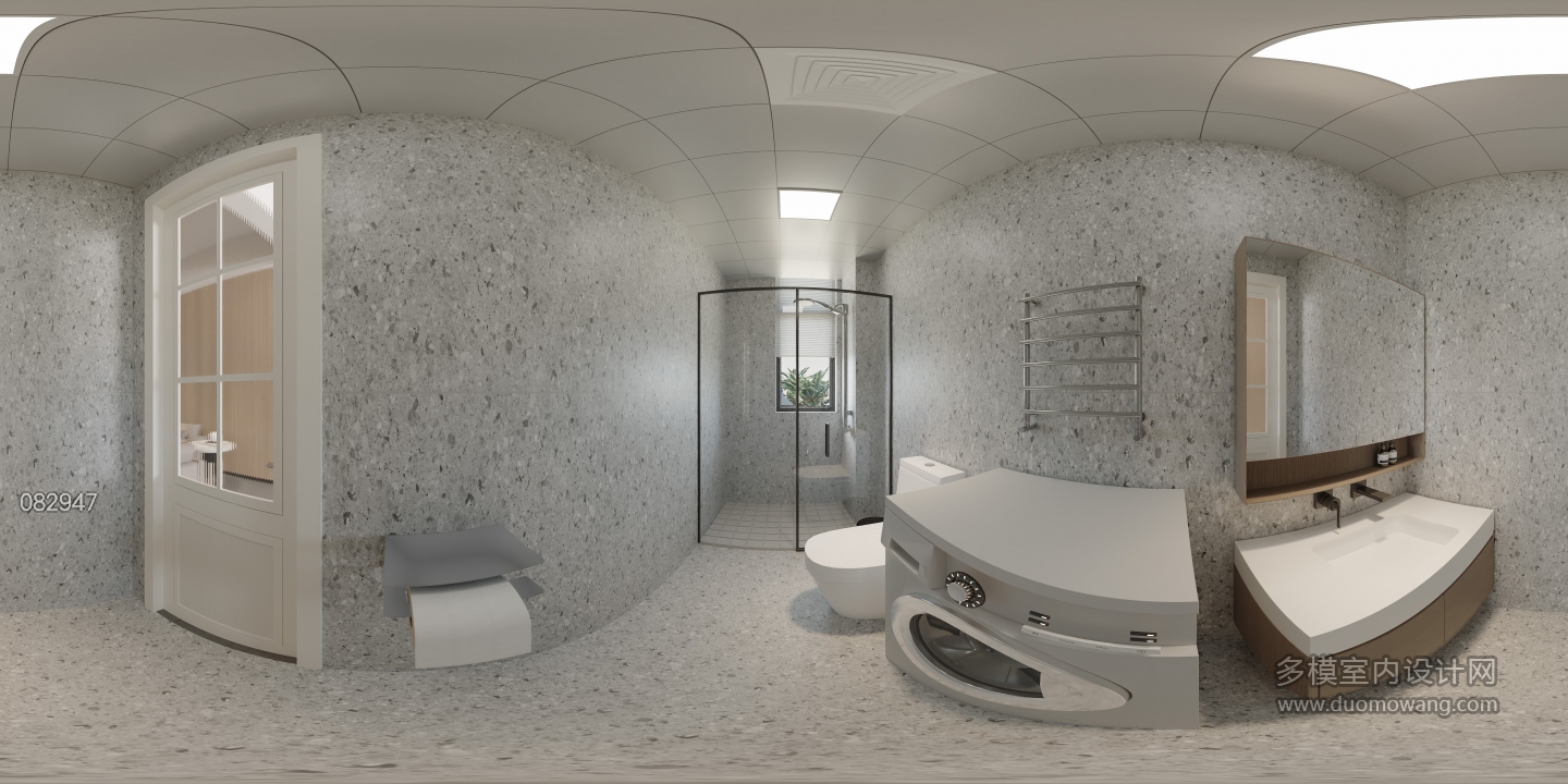 现代办公宿舍楼领导卫生间全景