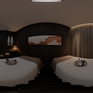 现代美容包厢全景