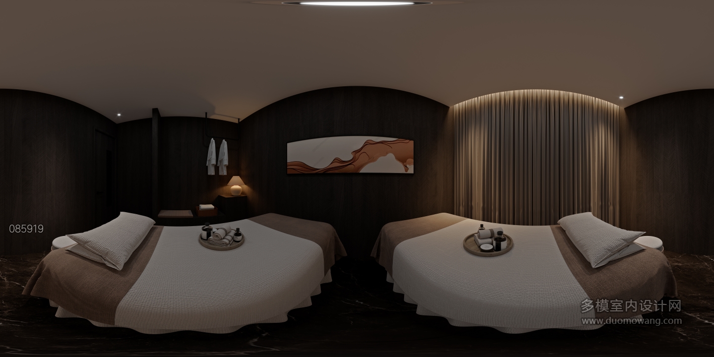 现代美容包厢全景