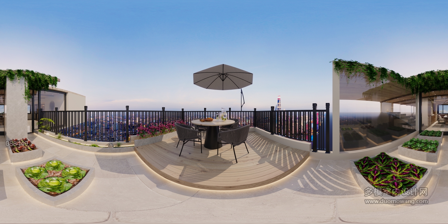 宋式美学三楼菜地全景