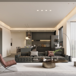 现代意式沙发背景特写