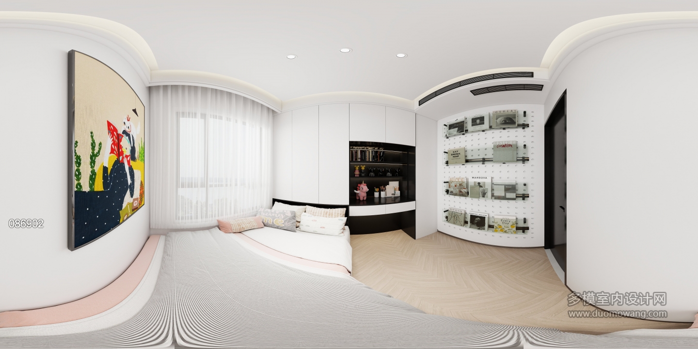 现代黑白灰次卧