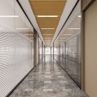 现代办公宿舍楼办公室走廊特写