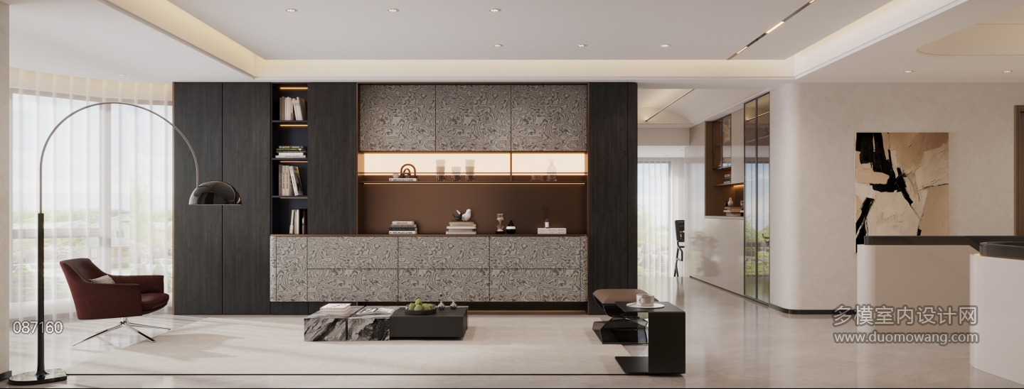 现代2楼客厅电视