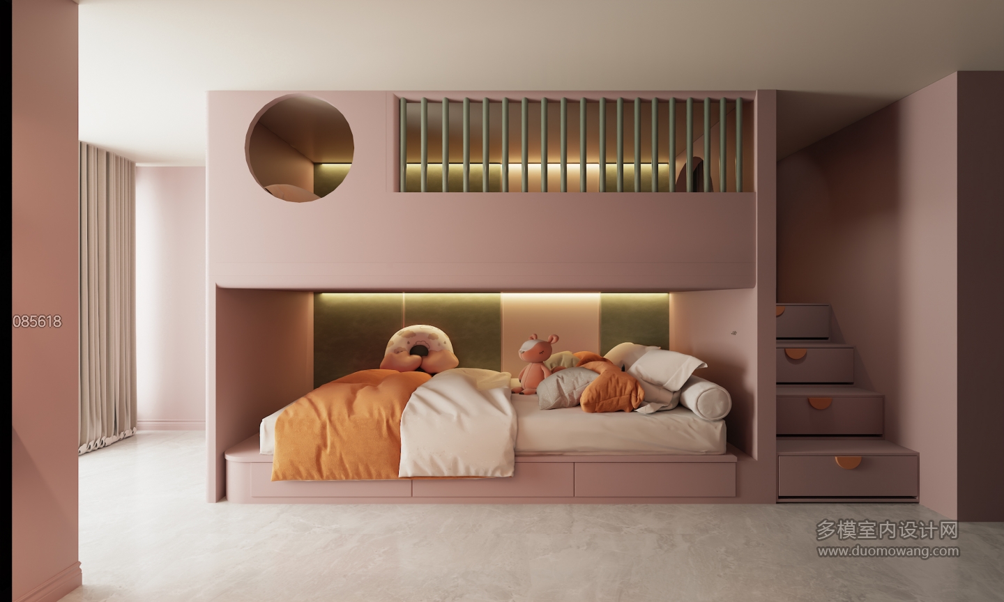 法式二楼卧室单张