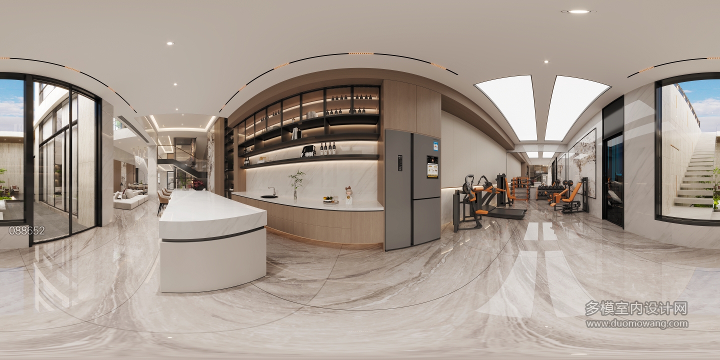 负二品酒健身区全景