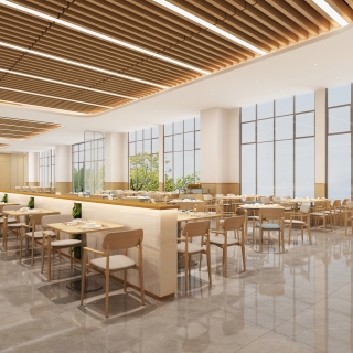 现代食堂交流人员餐厅视角一 (1) (1)