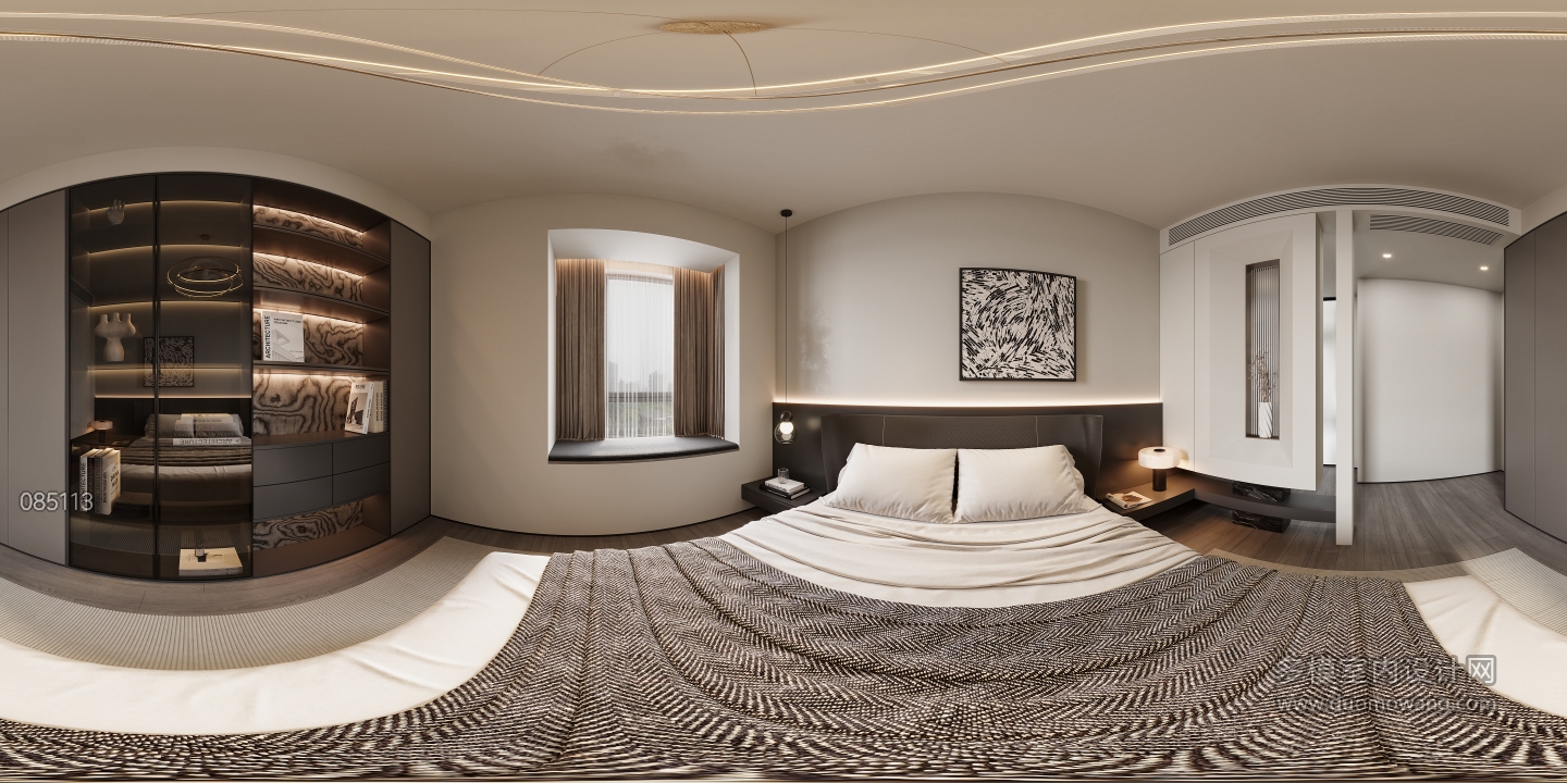 现代主卧全景