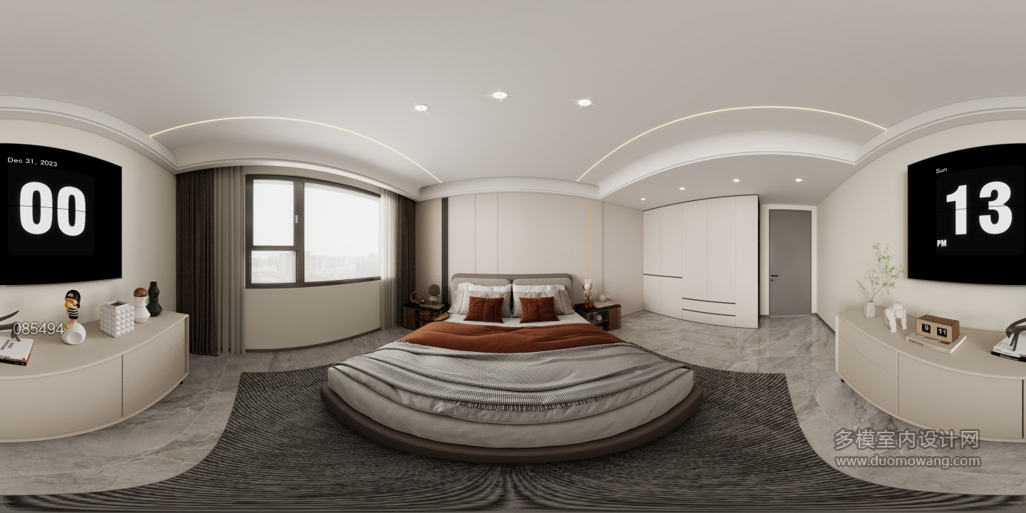 现代黑白灰-主卧