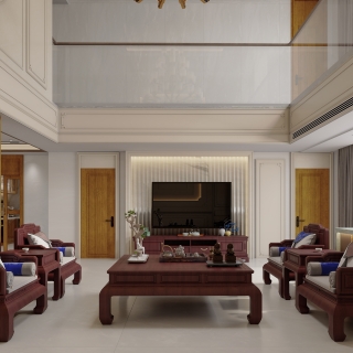 新中式 电视墙 静态