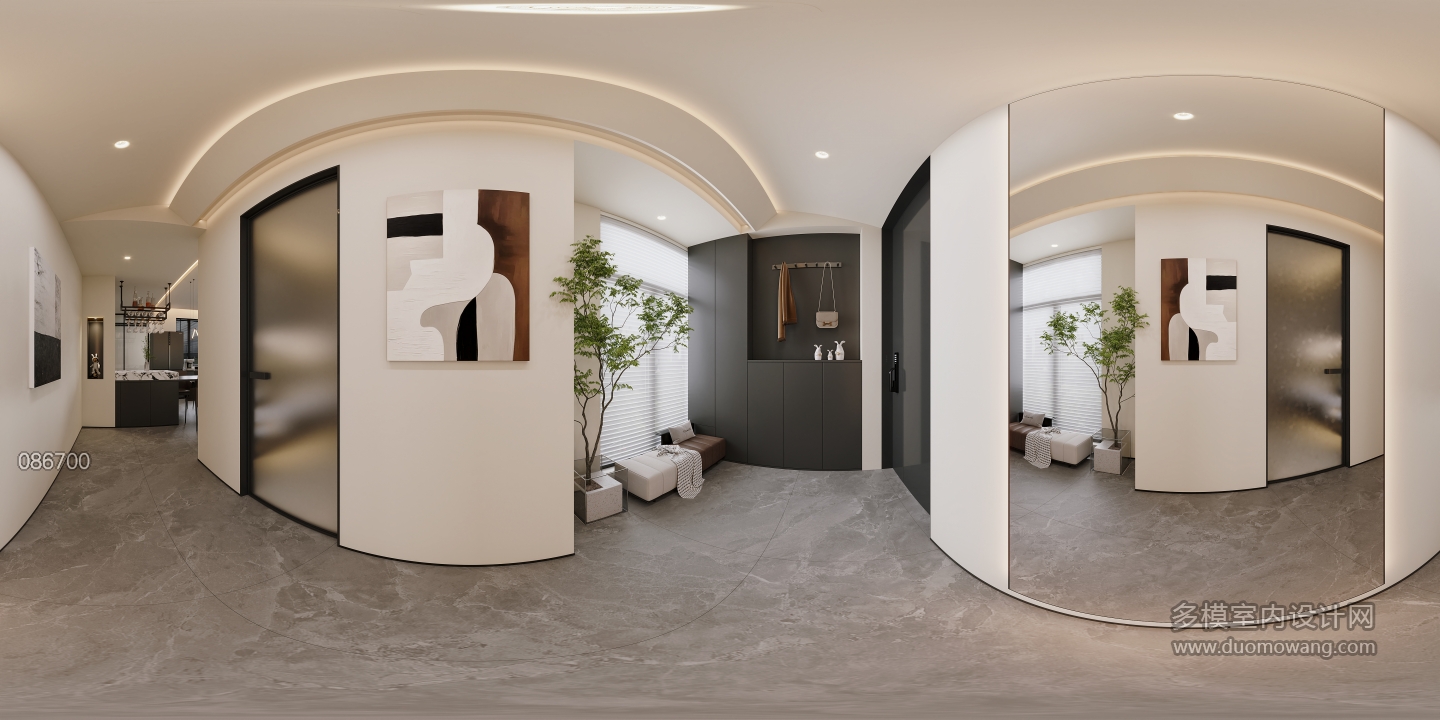 现代意式玄关全景