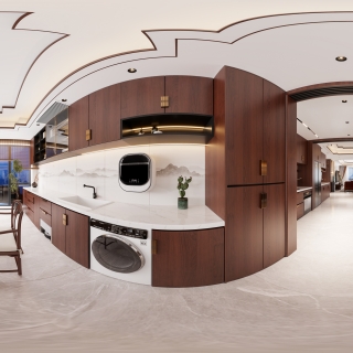 新中式茶区全景