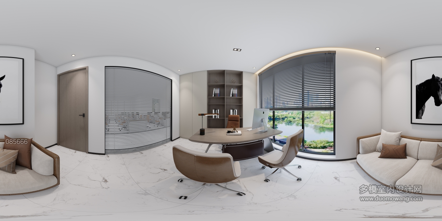 现代小办公室全景