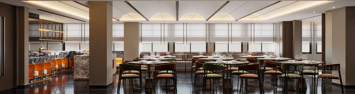 现代酒店餐厅特写