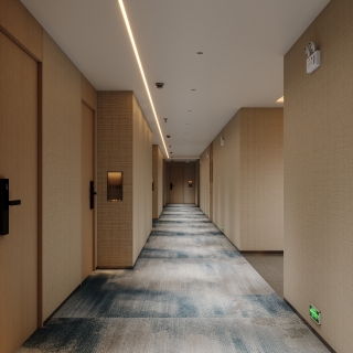 现代酒店走廊特写