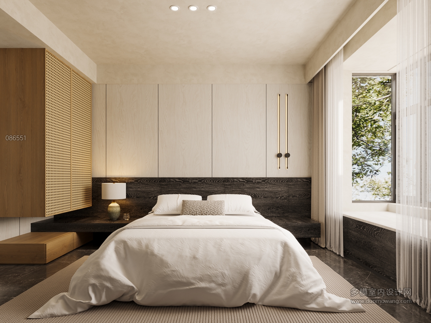 现代负一层书房