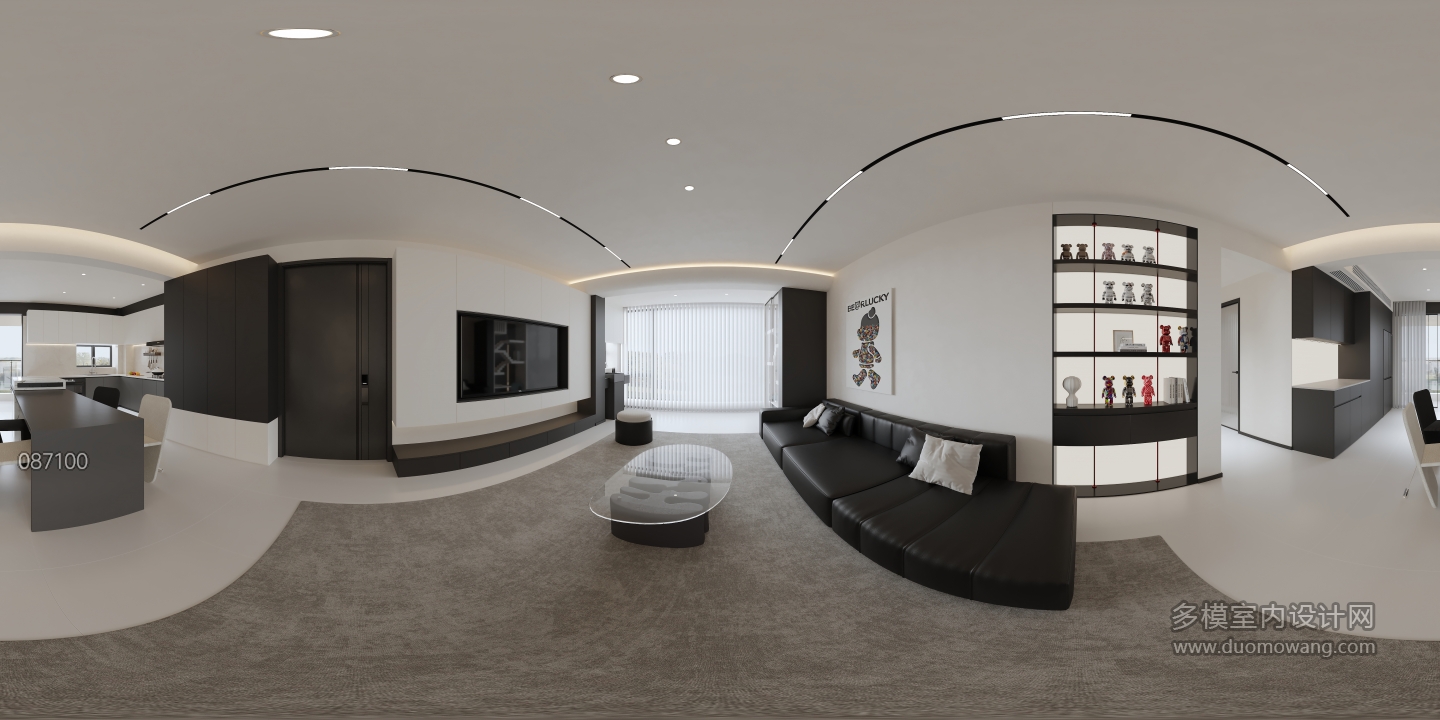 现代 客餐厅 全景 新