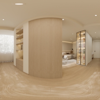 现代二楼主卧书房全景