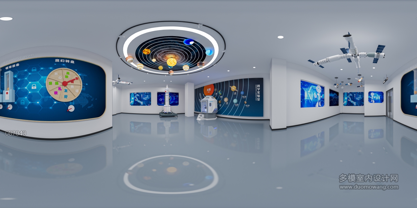现代航空主题展厅全景