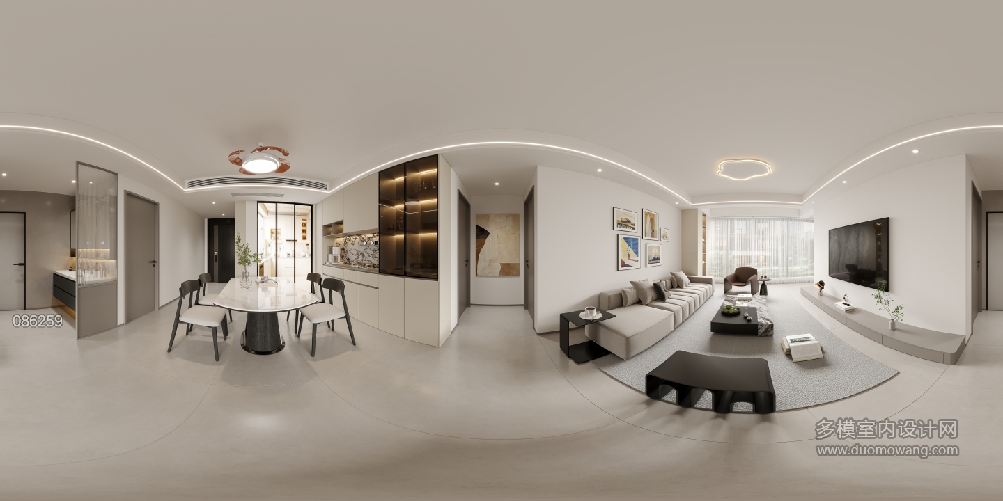 现代客餐厅全景