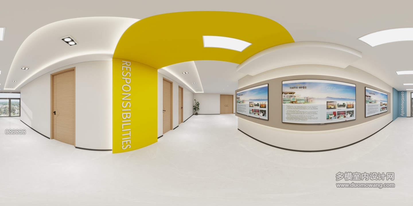 现代教培机构过道