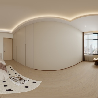 新中式卧室全景