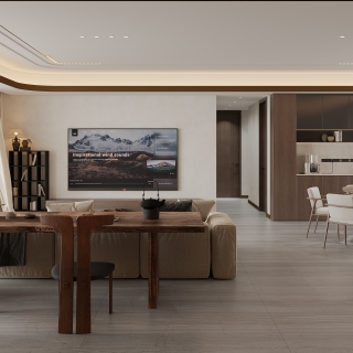 侘寂中古电视背景墙