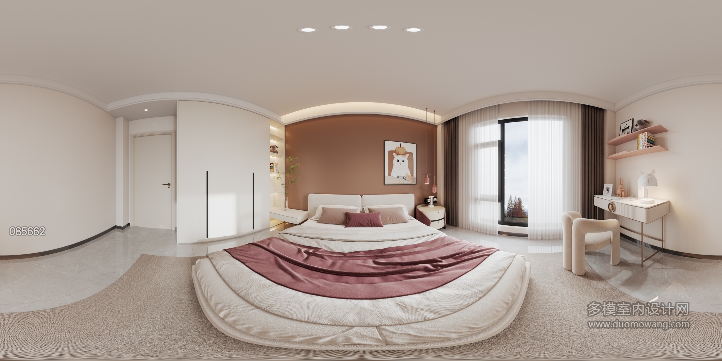 现代二层女孩房全景