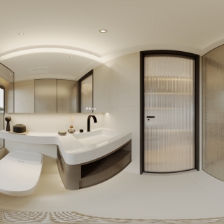 现代主人房卫生间