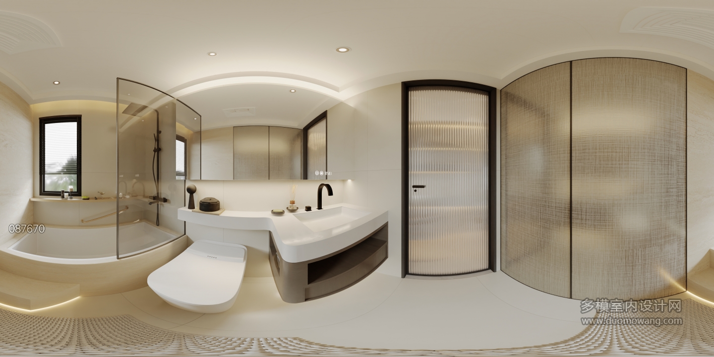 现代主人房卫生间