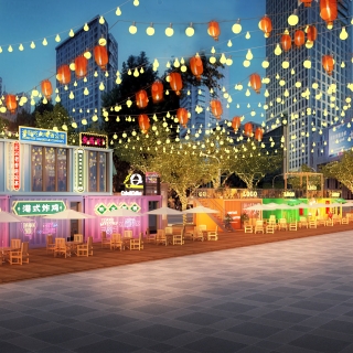 夜市透视夜景