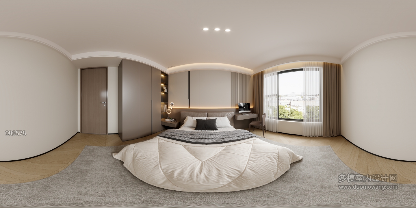 现代二楼次卧全景