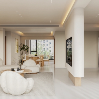 3现代奶油原木风阳台面