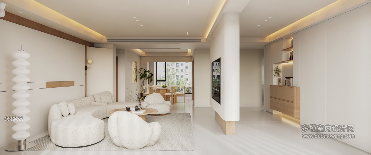 3现代奶油原木风阳台面