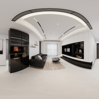 现代黑白灰客厅