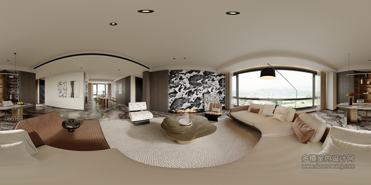 意式轻奢 客厅全景