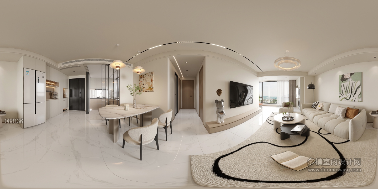 奶油客厅全景
