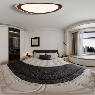 现代书房兼次卧全景