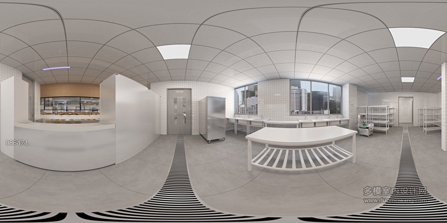 现代 食堂 后厨全景02