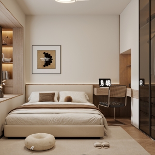 现代主卧特写