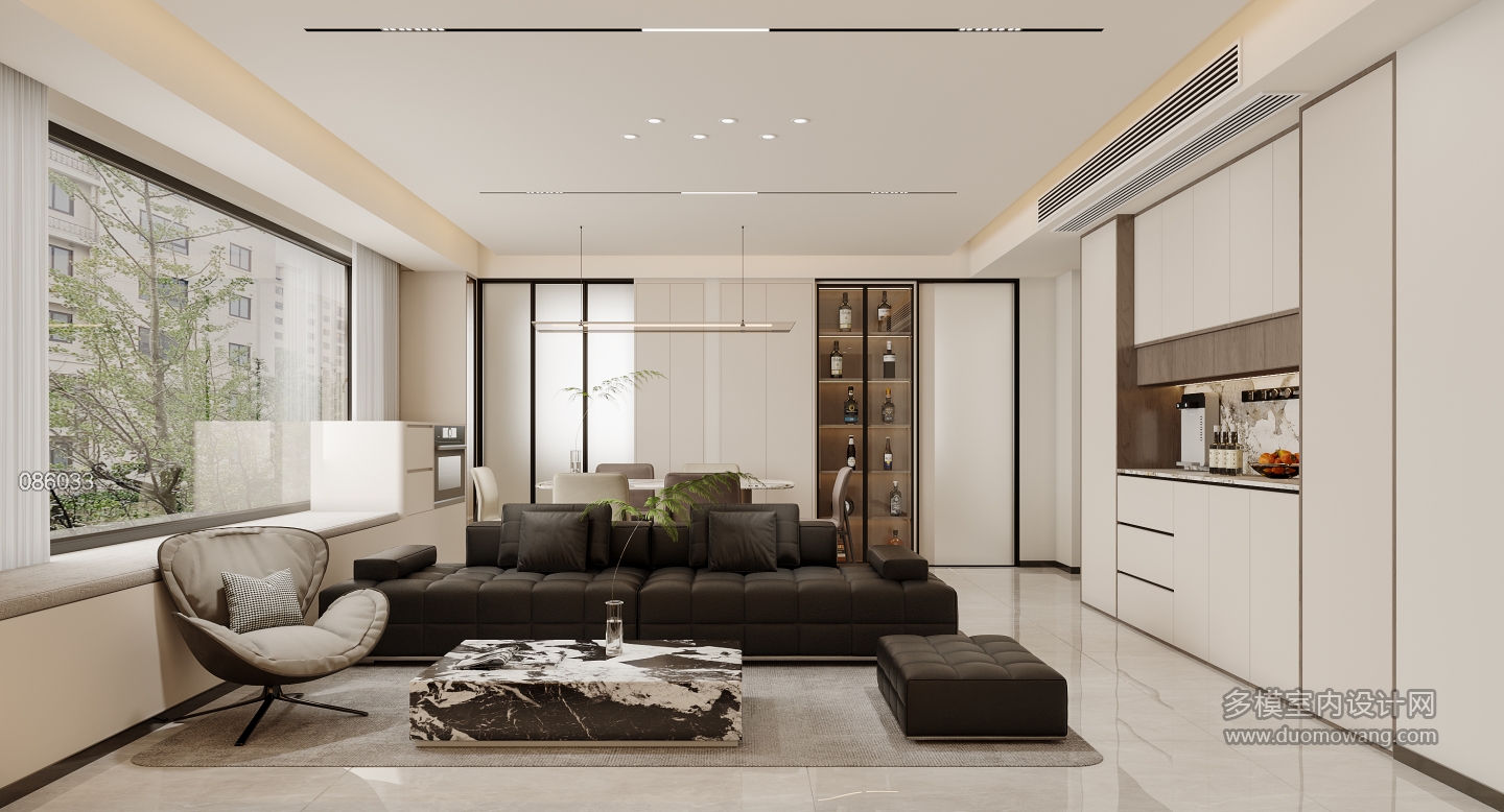 现代-客厅酒柜特写