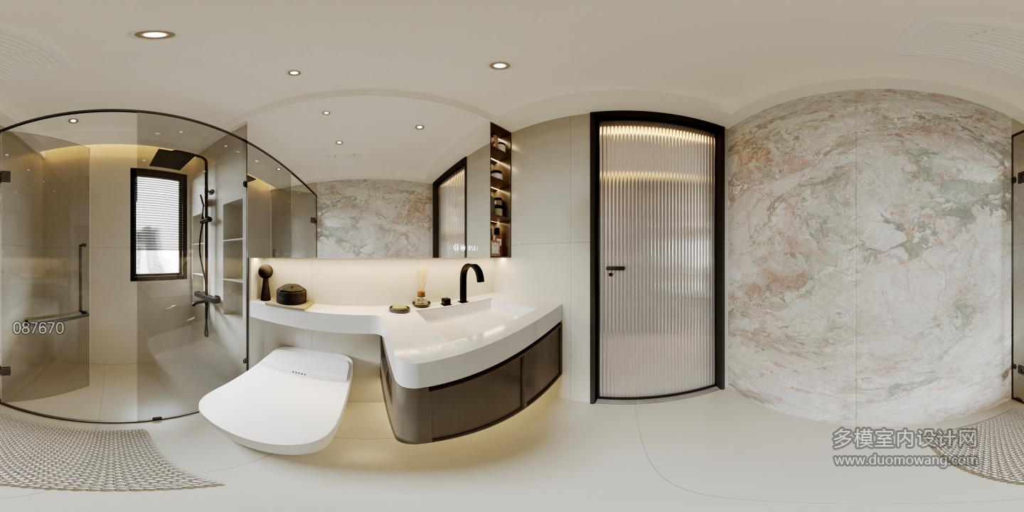 现代公共卫生间全景