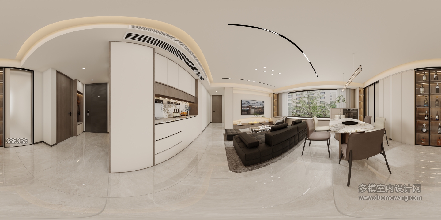 现代-客厅全景