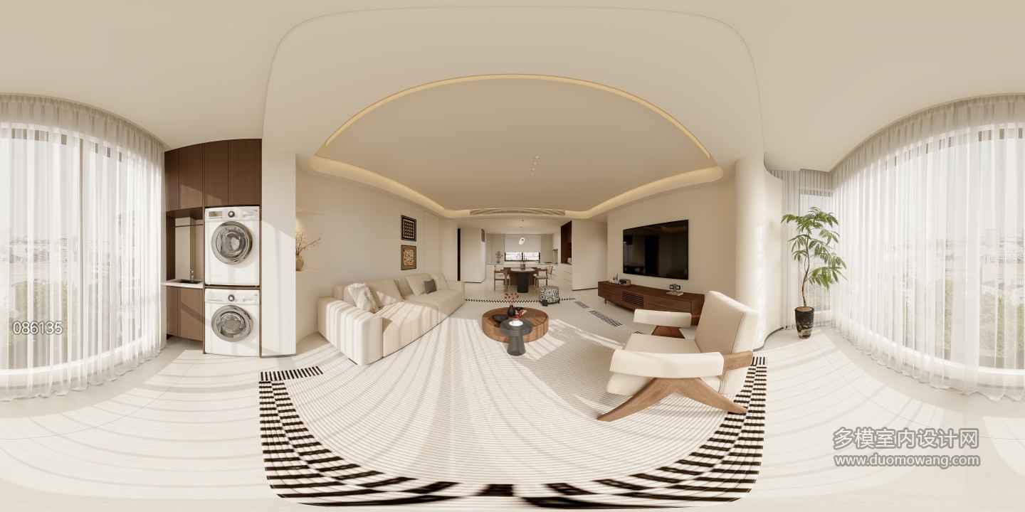 中古风阳台全景