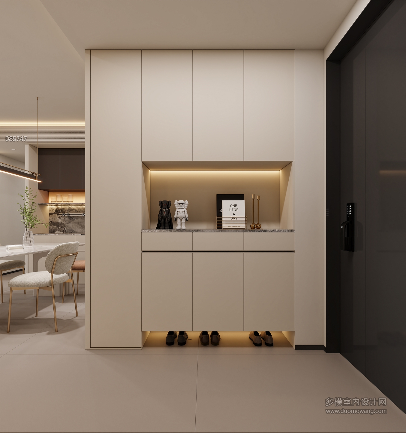 现代鞋柜特写改