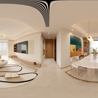 现代客餐厅全景