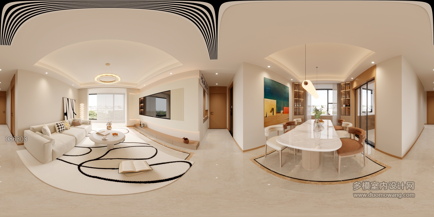 现代客餐厅全景