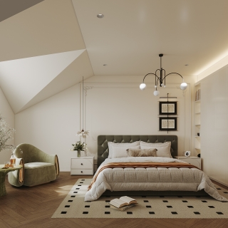 法式奶油三层右侧卧室